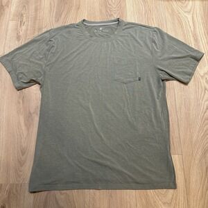 Free Fly Shirt Mens XXL Heather Green Bamboo Pocket Crewneck Tee Short Sleeve